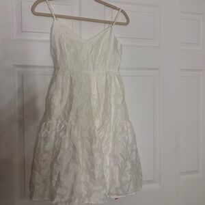 White dress with beautiful floral detail